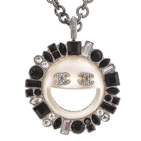 chanel smiley face pendant necklace|Chanel necklace set.